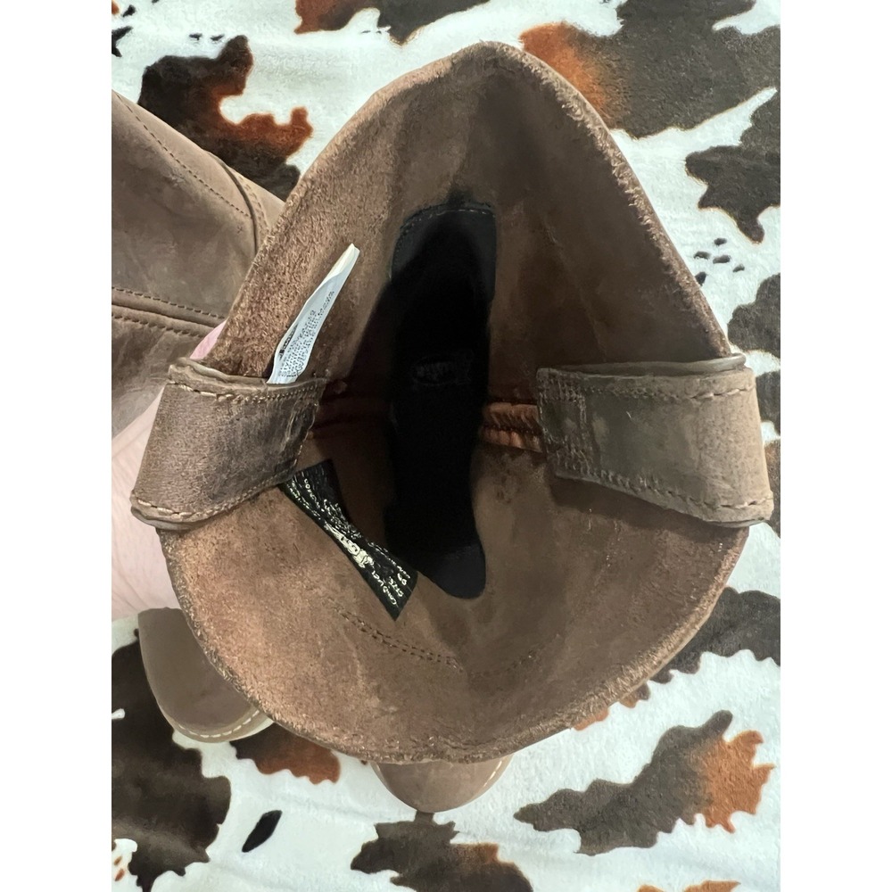 JUSTIN MEN's PULL ON WEDGE Ram 10" Work BOOT BROWN LEATHER Size 9D New - Picture 10 of 10